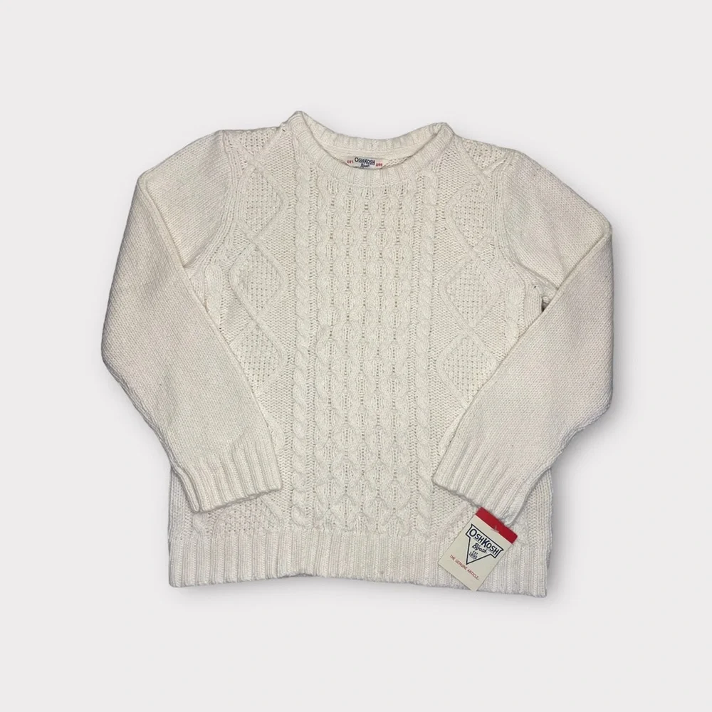 OshKosh Cable Knit Cream Wool Blend Sweater
